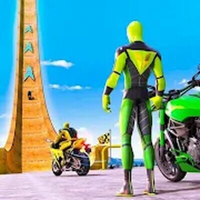 Скачать Superhero Bike Stunt GT Racing (Взлом Много монет) версия 1.24 на Андроид