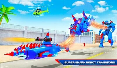 Скачать Robot Shark Attack: Transform Robot Shark Games (Взлом Много монет) версия 46 на Андроид