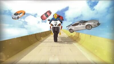 Скачать Super Hero Bike Mega Ramp 2 (Взлом Много монет) версия 1.7 на Андроид